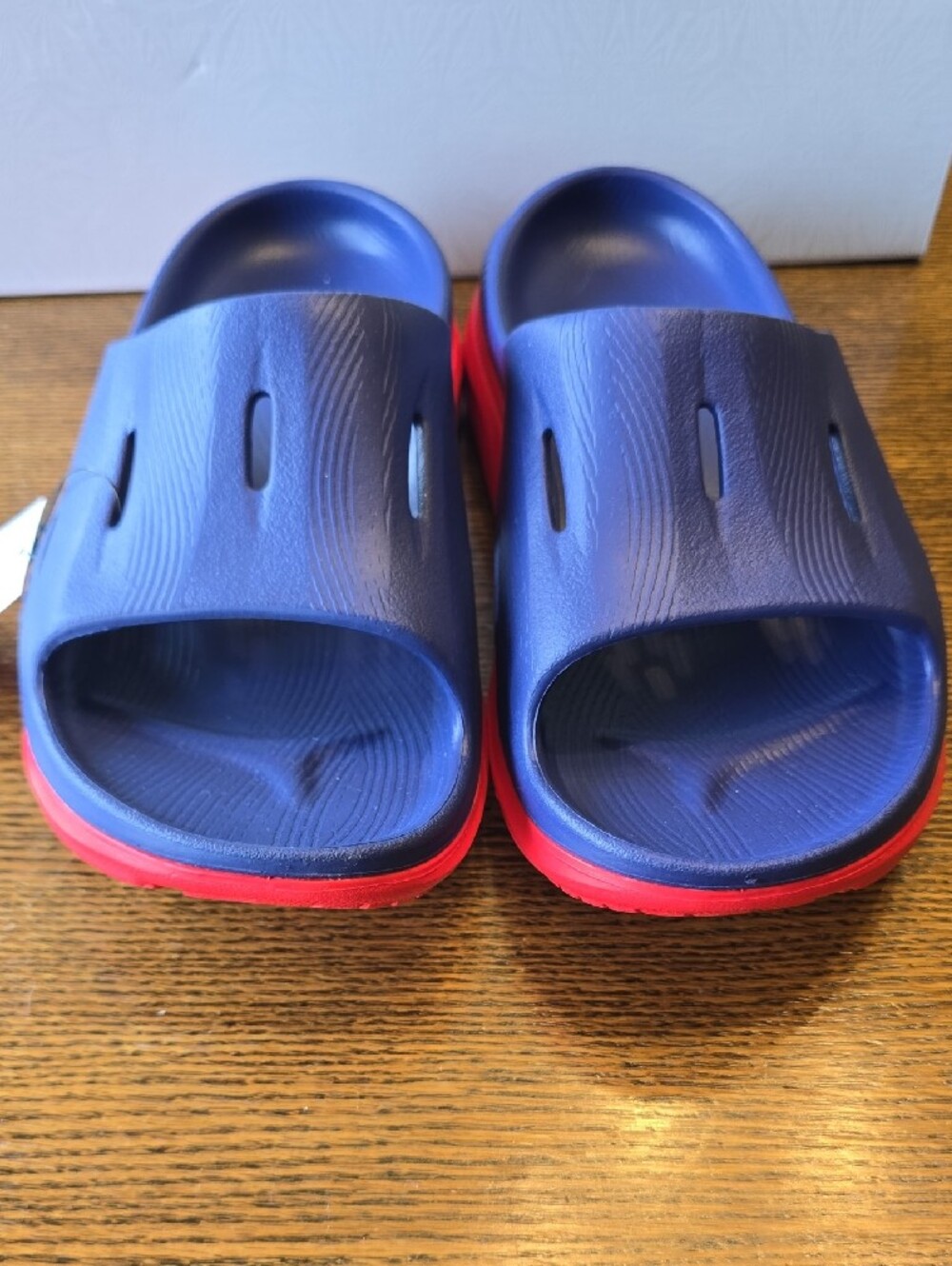 Hoka ORA Recovery Slide 3 in Blue & Red W9/M7 - Picture 5 of 6